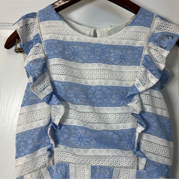 J.O.A. Blue and White Women Mini Dress size Large - Picture 3 of 11